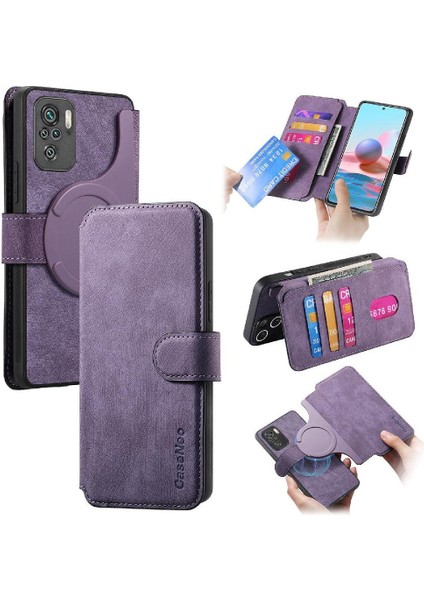Xiaomi Redmi Not 10 Için Flip Case 4g Cüzdan Kart Standı Mıknatıs Koruyucu (Yurt Dışından)