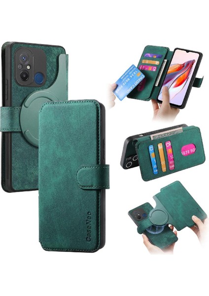 Xiaomi Redmi 12C Kart Standı Cüzdan Retro Mıknatıs Koruyucu Için Flip Case (Yurt Dışından)