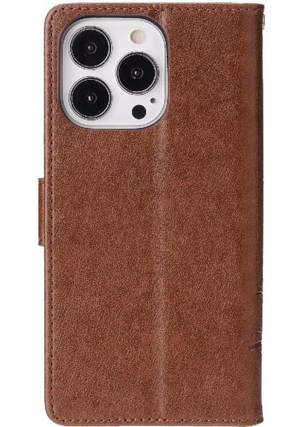 IPhone 15 Için Filp Durumda Pro Manyetik Kapatma Kart Tutucu Pu Deri Bilek (Yurt Dışından)
