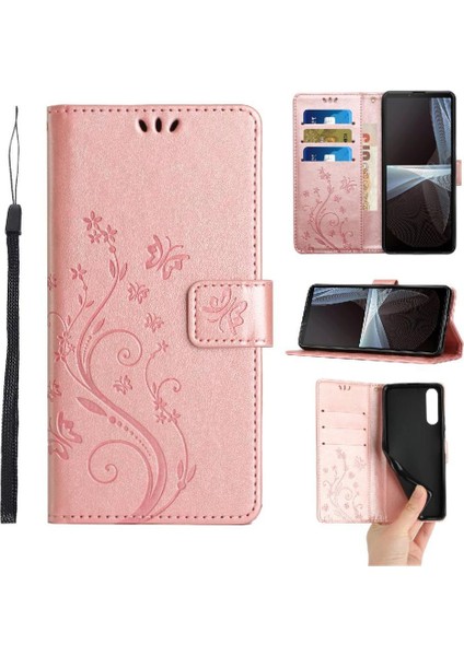 Sony Xperia 10 Iv Için Filp Durumda Manyetik Kapatma Bilek Kayışı Kickstand Pu (Yurt Dışından)