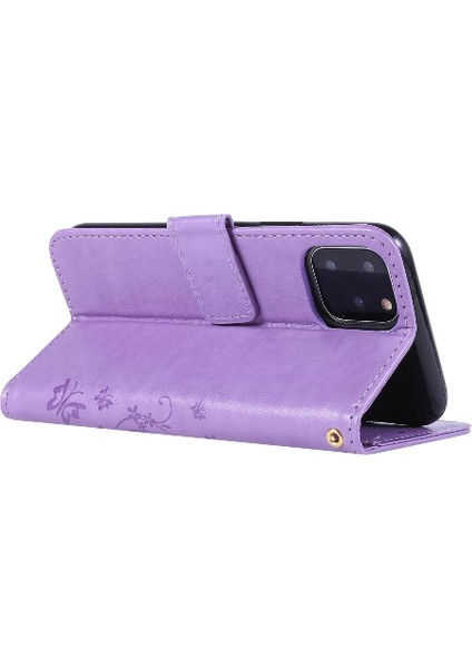 IPhone 11 Için Filp Durumda Pro Max Kart Tutucu Bilek Kayışı Kickstand Pu (Yurt Dışından)