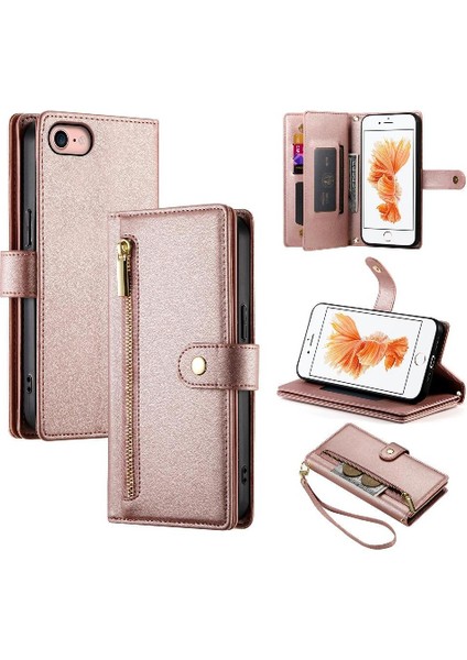 SZY Mall IPhone 6 Için Flip Case Çok Fonksiyonlu Kart Yuvaları Kickstand Cüzdan Bilek (Yurt Dışından)