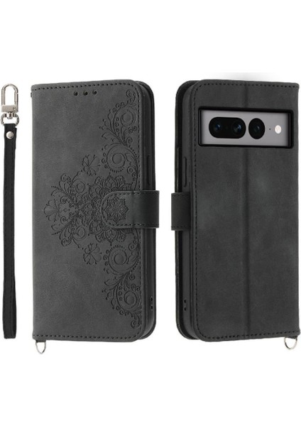 Google Piksel 7 Pro Kabartmalı Bileklik Çoklu Kredi Kartı Için Flip Case (Yurt Dışından)