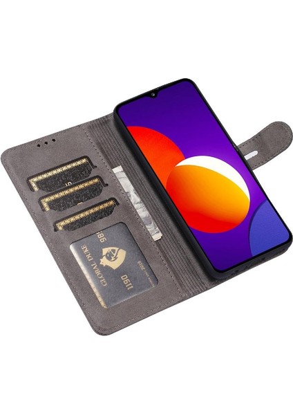 Cüzdan Kılıf Samsung Galaxy A22 4g Kabartmalı Tüm Yuvarlak Koruma Kartı (Yurt Dışından)