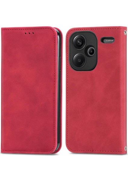 Xiaomi Redmi Not Için Flip Case 13 Pro Artı Kapak Çevirin Deri Kılıf Basit (Yurt Dışından)