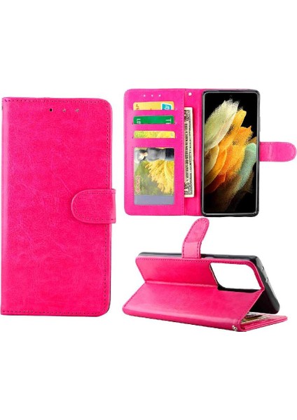 Samsung Galaxy S21 Ultra 5g Kart Tutucu Kickstand Manyetik Için Flip Case (Yurt Dışından)