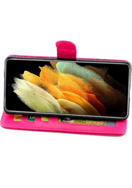 Samsung Galaxy S21 Ultra 5g Kart Tutucu Kickstand Manyetik Için Flip Case (Yurt Dışından)