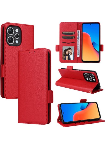 Xiaomi Redmi Için 12 4g Yan Toka Pu Deri Manyetik Kart Yuvaları (Yurt Dışından)