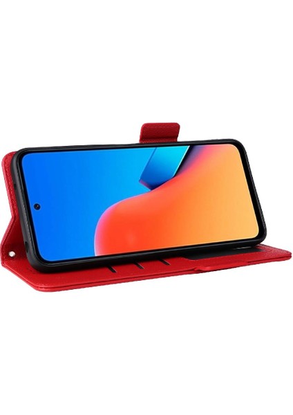 Xiaomi Redmi Için 12 4g Yan Toka Pu Deri Manyetik Kart Yuvaları (Yurt Dışından)