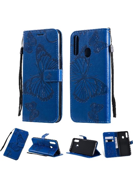 Samsung Galaxy A20S Darbeye Kapak Için Flip Case Kart Yuvası Standı ile Pu (Yurt Dışından)