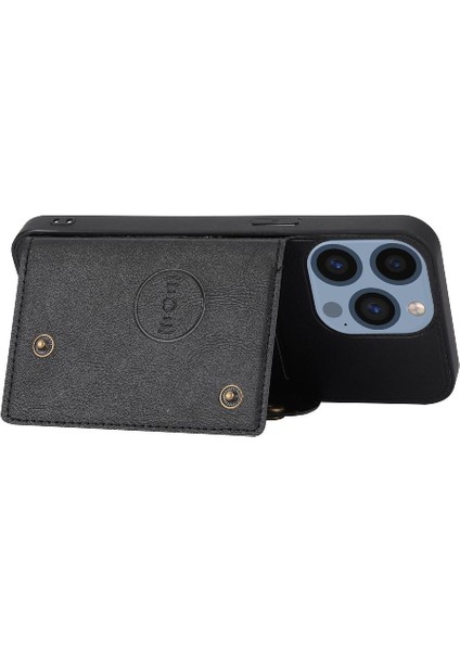 Iphone 15 Pro Max Buit Için Cüzdan Kılıf Demir Kickstand Cüzdan Kılıf Kartı (Yurt Dışından)