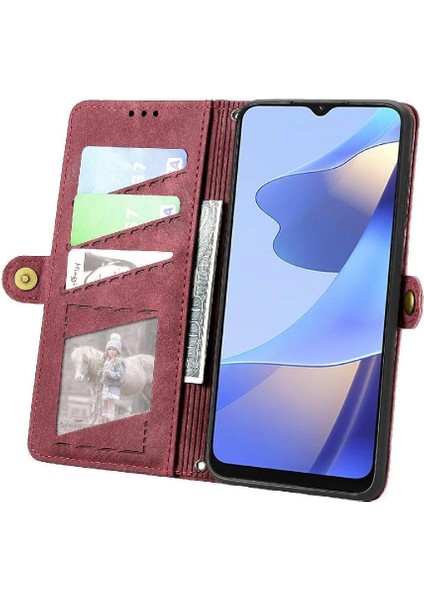 Oppo A16 Için Flip CASE/A16S/A54S Deri Kılıf Cüzdan Basit Iş Çevirme (Yurt Dışından)