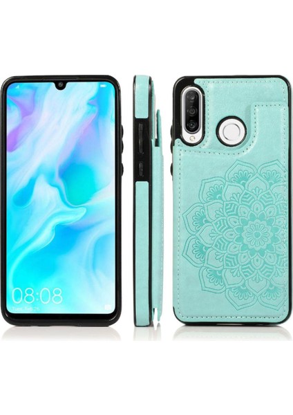 Huawei P30 Lite Flip Darbeye Dayanıklı Desen Için Kart Tutucu Kılıf ile Cüzdan (Yurt Dışından)