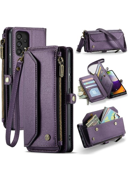 Samsung Galaxy Için Crossbody Durumda A52S 5g Kart Tutucu Cüzdan Kılıf Için Rfid (Yurt Dışından)