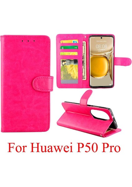 Huawei P50 Pro Kart Tutucu Pu Deri Kickstand Manyetik Için Flip Case (Yurt Dışından) fırsatları