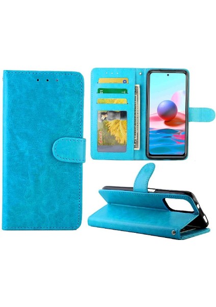 Xiaomi Redmi Not 10 Için Flip Case 4g Kickstand Manyetik Kapatma Kartı Pu (Yurt Dışından)