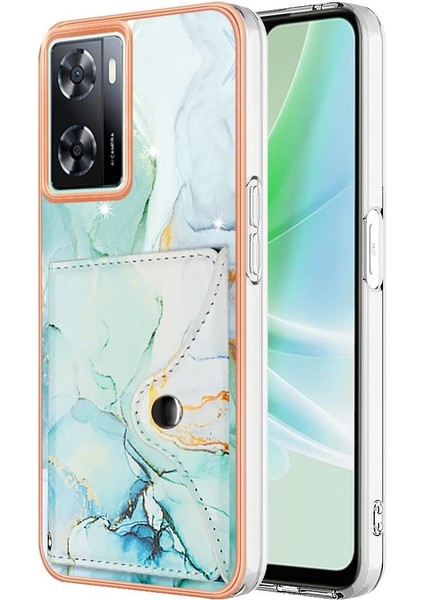 Oppo A77 5g Mermer Ince Cüzdan Yumuşak Tpu Tampon Kart Yuvaları Için Kılıf (Yurt Dışından)