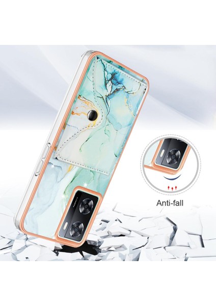 Oppo A77 5g Mermer Ince Cüzdan Yumuşak Tpu Tampon Kart Yuvaları Için Kılıf (Yurt Dışından)