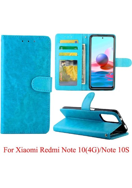 Xiaomi Redmi Not 10 Için Flip Case 4g Kickstand Manyetik Kapatma Kartı Pu (Yurt Dışından)