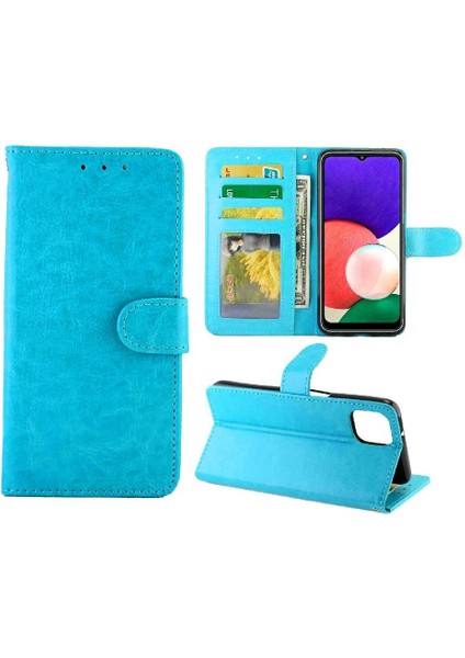 Samsung Galaxy A22 5g Için Flip Case Kickstand Kart Tutucu Darbeye Pu (Yurt Dışından)