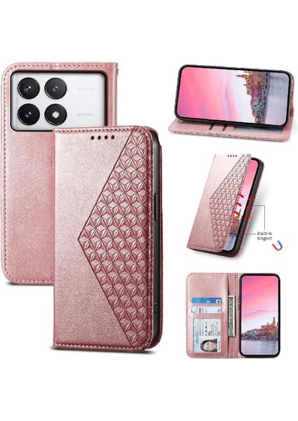 Xiaomi Poco X6 Pro 5g Eşkenar Dörtgen Şekli Cüzdan Standı Günlük Kullanım Için Flip Case (Yurt Dışından)