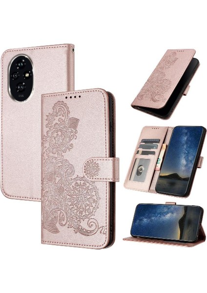 Onur Için Flip Case 200 Pro Kart Yuvası Standı Pu ile Flip Folio Kitap (Yurt Dışından)