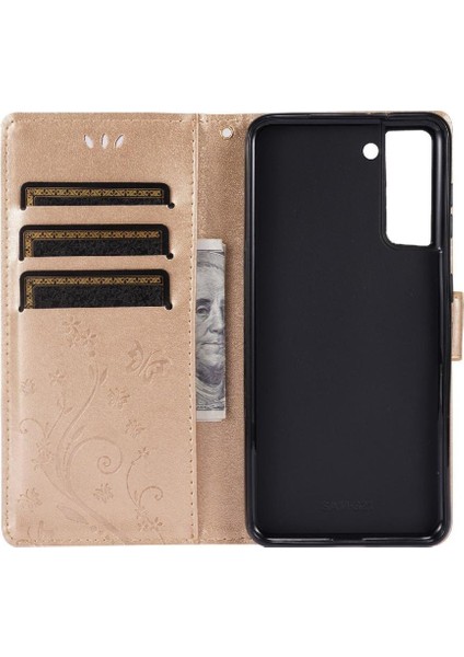 Samsung Galaxy S21 Için Kickstand Durumda Kart Tutucu Manyetik Kapatma Pu (Yurt Dışından)