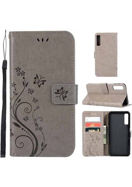 Samsung Galaxy A7 2018 Kickstand Pu Deri Kart Tutucu Için Filp Durumda (Yurt Dışından)