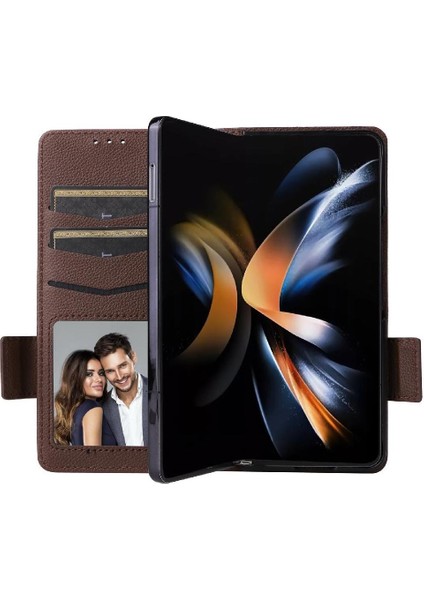 Samsung Galaxy Z Için Flip Case Fold 6 Kart Yuvaları Tutucu Manyetik Yan Pu (Yurt Dışından) indirimleri