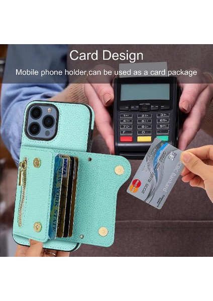 IPhone 13 Için Kılıf Pro Max Mini Sırt Çantası Büyük Kapasiteli Kart Yuvaları Uzun (Yurt Dışından)