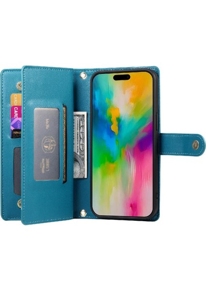 IPhone 16 Için Flip Case Pro Max Çok Fonksiyonlu Kart Yuvaları Bilek Kayışı (Yurt Dışından)