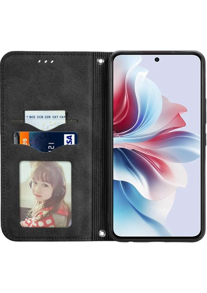 Oppo Flip 11F 5g Için Flip Case Darbeye Cüzdan Deri Kılıf Kapak Çevirin (Yurt Dışından)