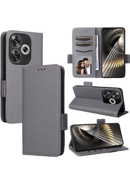 Xiaomi Poco F6 Manyetik Kart Yuvaları Tutucu Yan Toka Pu Deri (Yurt Dışından)