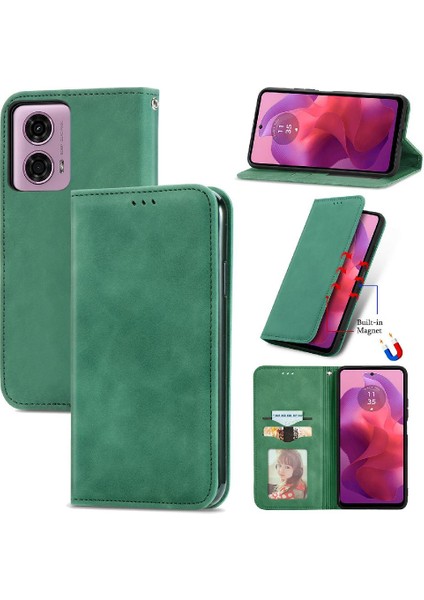 Motorola Moto G24 Flip Kapak Cüzdan Için Flip Case Basit Iş Deri (Yurt Dışından)