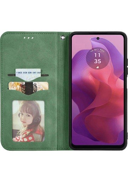 Motorola Moto G24 Flip Kapak Cüzdan Için Flip Case Basit Iş Deri (Yurt Dışından) modelleri