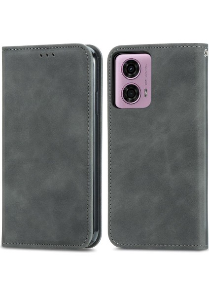 Motorola Moto G24 Flip Kapak Cüzdan Için Flip Case Basit Iş Deri (Yurt Dışından)