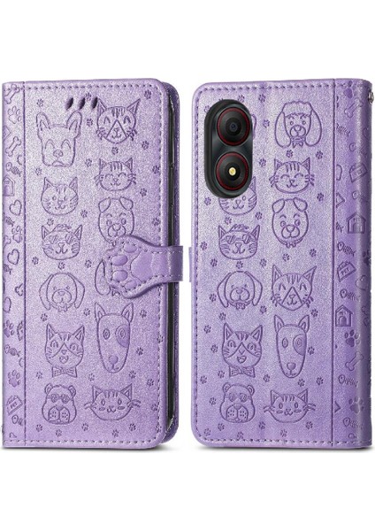 Zte A34 Karikatür Hayvanlar Için Flip Case Kısa Kayış Deri Kılıf Kapak Çevirin (Yurt Dışından) fırsatları