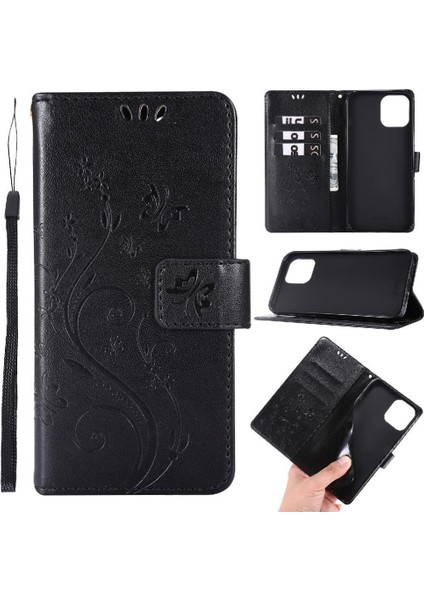 IPhone 14 Için Filp Durumda Artı Pu Deri Bilek Kayışı Kart Tutucu Manyetik (Yurt Dışından)