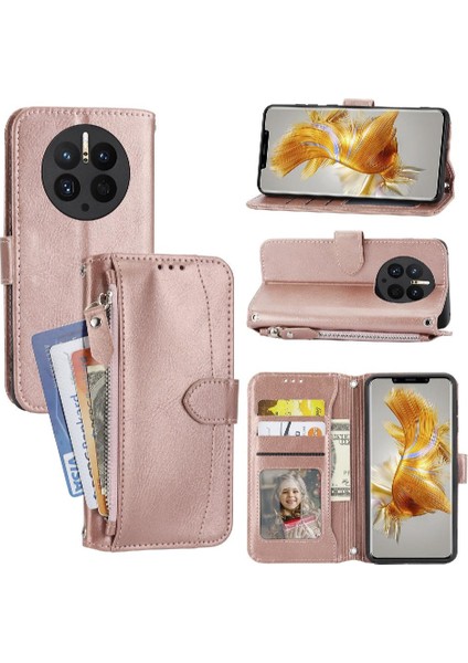 Huawei Mate 50 Pro Için Flip Case Kayış Kart Tutucu Manyetik Kapatma Pu (Yurt Dışından)