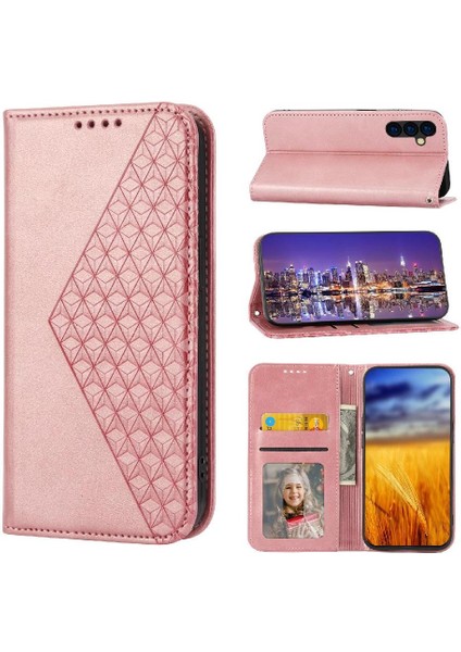 Samsung Galaxy M14 5g Için Flip Case Standı Cüzdan El Kayışı Eşkenar Dörtgen Şekli (Yurt Dışından) indirimleri