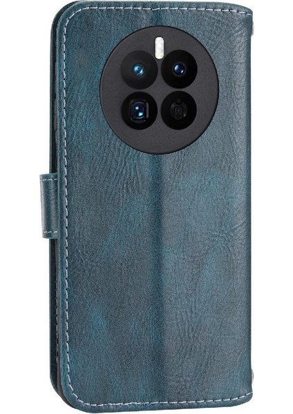 SZY Mall Huawei Mate 50 Için Flip Case Pu Deri Kayış Kickstand Manyetik Kapatma (Yurt Dışından)