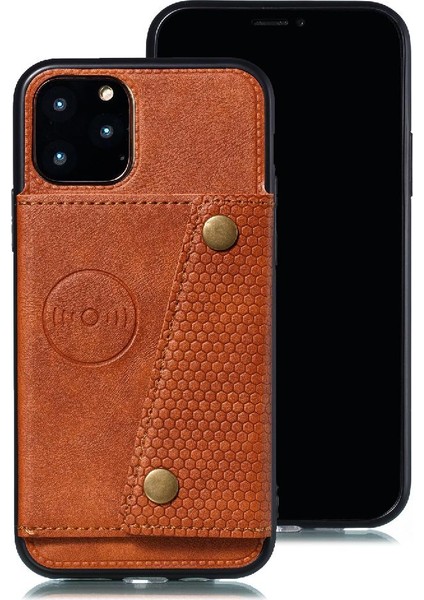 Iphone 12 Için Cüzdan Durumda Pro Max Kart Tutucu Buit Demir Kickstand Durumda (Yurt Dışından)