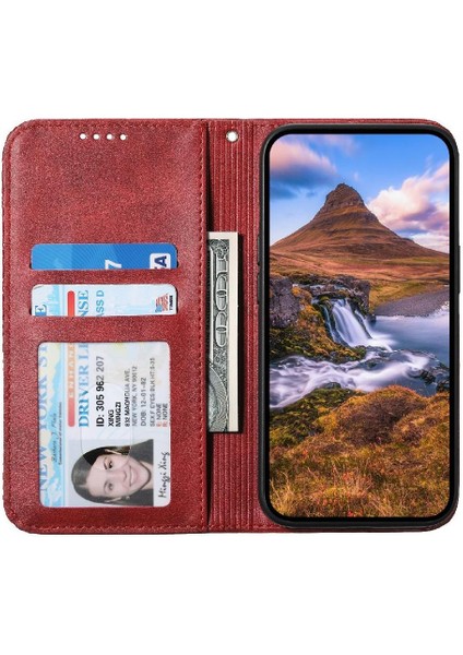IPhone 13 Için Flip Case Pro Max Eşkenar Dörtgen Şekli Günlük Kullanım Cüzdan El Kayışı (Yurt Dışından)