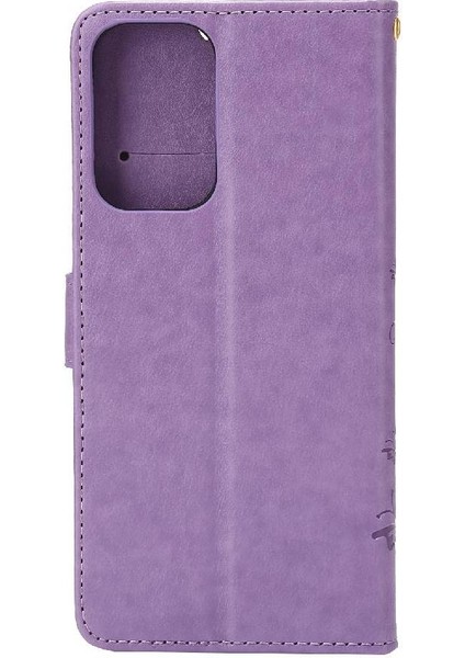 Samsung Galaxy Için Filp Durumda A52S 5g Bilek Kayışı Pu Deri Manyetik Kart (Yurt Dışından)