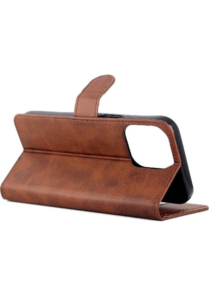 IPhone 15 Için Filp Durumda Pro Max Kickstand Pu Deri Kart Tutucu Manyetik (Yurt Dışından)