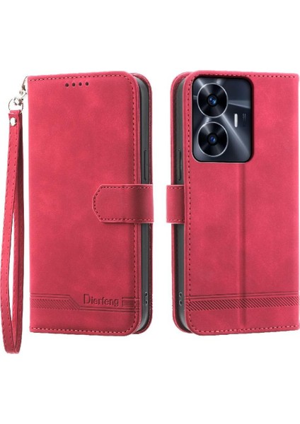Realme C55 Nakit Cep Bileklik Manyetik Kapatma Kartı Için Flip Case (Yurt Dışından)