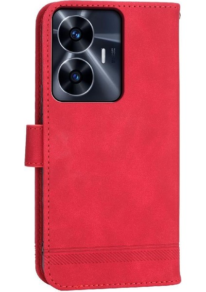 Realme C55 Nakit Cep Bileklik Manyetik Kapatma Kartı Için Flip Case (Yurt Dışından)