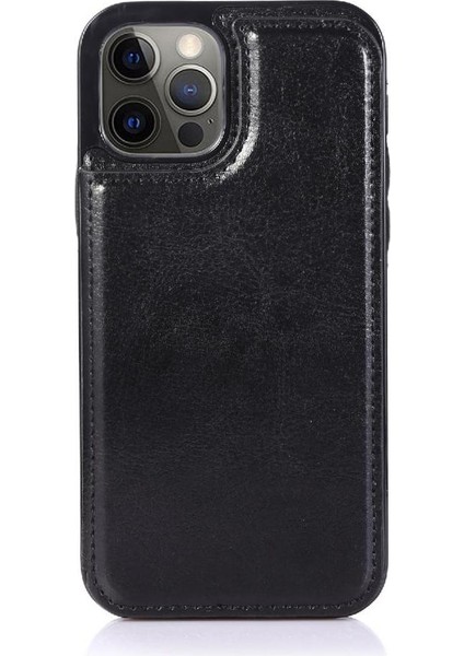 Kart Tutucu Kartı ile IPhone 12 Pro Çift Manyetik Toka Için Cüzdan Kılıf (Yurt Dışından)