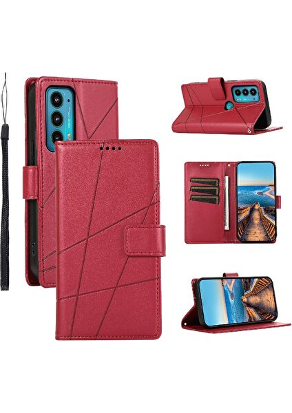 SZY Mall Motorola Kenar 20 Darbeye Kickstand Şok Emici Kart Için Flip Case (Yurt Dışından)