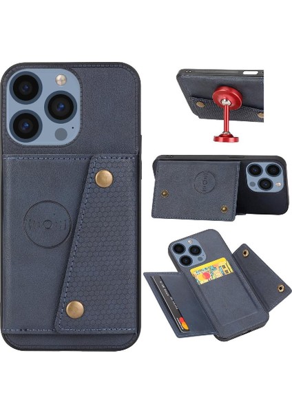 Iphone 15 Pro Max Buit Için Cüzdan Kılıf Demir Kickstand Cüzdan Kılıf Kartı (Yurt Dışından)